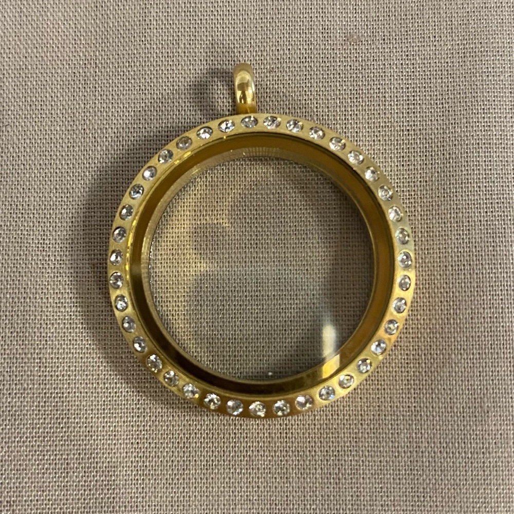 Origami Owl NEW Large Gold Locket with Crystals
